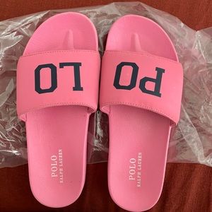 Pink polo slides